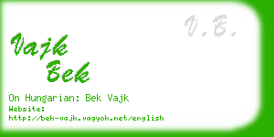 vajk bek business card